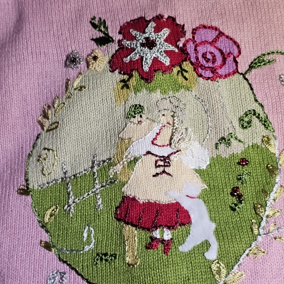 Storybook Knits Pink Floral Embroidered Cardigan - Picture 5 of 16
